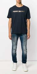 Pierre Balmain Mens Iconic Top Logoshirt Gold Logo Shirt Kurzarm T-Shirt 52 XL