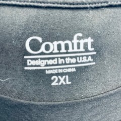 Comfrt Men Cloud Lounge Tee Rayon Spandex Onyx Black 2XL Minimalist Soft Shirt