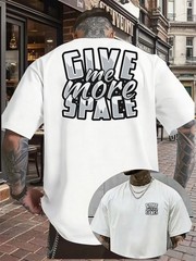 Men’S Crew Neck T-Shirt with Various Prints – Retro Hip-Hop Design
