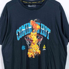 Steph Curry Under Armour Shirt XL Comin In Hot SC30 HeatGear Black Graphic Tee