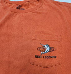 Reel Legends Orange Pocket T-Shirt 2XL