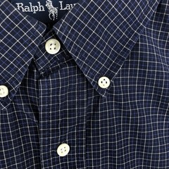 Ralph Lauren Blake Men’s L Check Short Sleeve Button Down Navy Japan
