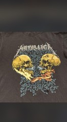 Vintage Black Metallica Shirt Mens L Inside Sad But True Skulls Pushead 90s