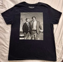 ✌️Junk Food Mens Black TOMMY BOY The Movie Graphic Print Short Sleeve T-Shirt L