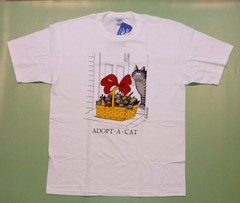 Crazy Shirts Kliban T-shirt, Adopt-a-cat basket (Guam), NEW With Tag, Large