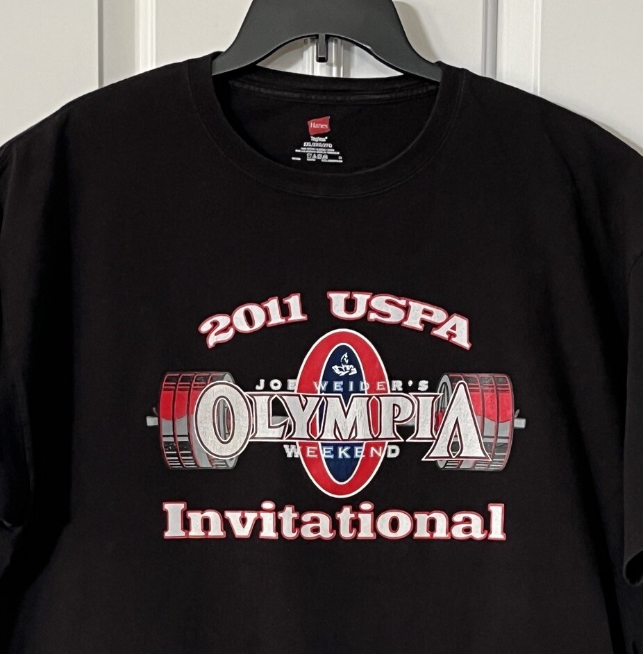 2011 USPA Olympia Invitational Shirt Adult 2XL Black Logo Both Side Graphic Mens