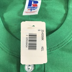 Vintage Russell Athletic Shirt Mens Small Green NuBlend Henley Short Sleeve