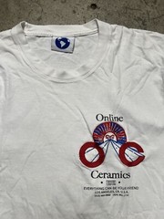 Online Ceramics Embroidered Logo T Shirt White EUC M