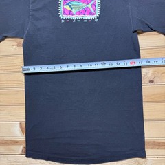 Vintage 90s Newport Blue Spellout Logo Fish Graphic T-Shirt USA Made – Medium