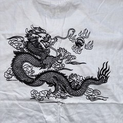 NWT Great Wall Of China Men’s T Shirt X-Large White Double Sides Dragon