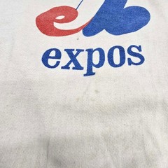 1970s Montreal Expos White & Red Large Sweatshirt Baseball MLB Long Sleeve