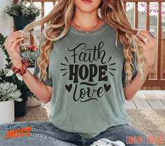 Unisex Retro Faith Hope T-Shirt, Men T shirt,Women T shirt Gift Religion Top