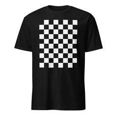 White Checkerboard Ska Racing Punk Skater Unisex T-Shirt