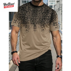 Fashion Gradient Color 3D Print Men’S T-Shirts Daily Men’S O-Neck Short Sleeve T