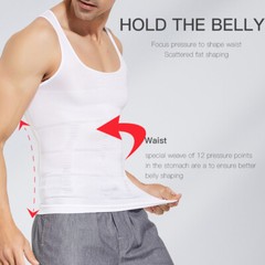 Mens Body Shaper Slimming Shirt Tummy Vest Compression Muscle Tank Top Shapewear