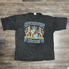 Vintage Oktoberfest München Shirt Mens Medium Black Faded 1992 Beer 90s Thin