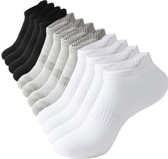 Womens Ankle Socks Athletic Running Low Cut Socks With Tab for Women White/Bl…