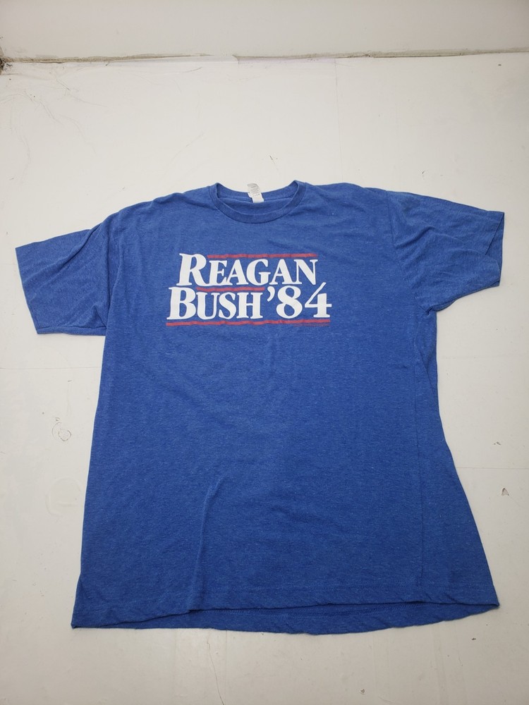 Tultex 241 Reagan Bush ’84 Blue Short Sleeve T-shirt Size XL Eureka Clothing Co