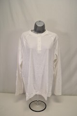 NWT Quince Mens Cotton Modal Long Sleeve Henley White Tee Size Medium