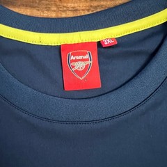 Arsenal FC Mens 3XL Training Shirt Navy Blue Yellow Stripe Soccer Top Official