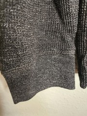 H&M Waffled Long Sleeve Top In Black Marl Size L