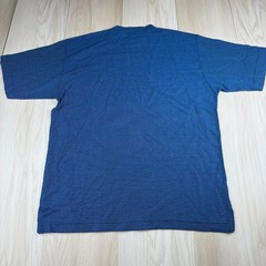 Giorgio Danieli Men’s Blue Striped Mock Neck Textured Weave T Shirt Large