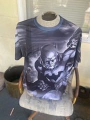 Men’s Batman Stretch T-Shirt Black Sz XLarge DC Comics Batman Full Print Graphic
