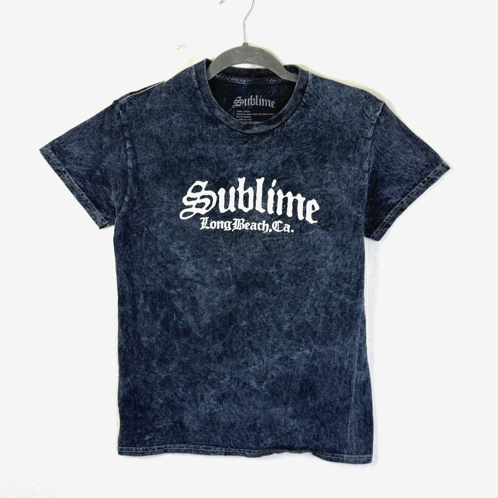 Sublime T-Shirt Men’s Size S Long Beach Boom Box Navy Mineral Wash SS Crewneck