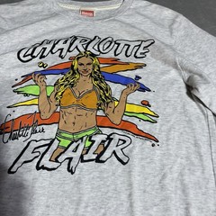Homage Charlotte Flair Shirt Adult Small Gray Short Sleeve WWE Stretch