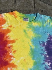 Vintage 90s 00s Y2K Tie Dye All Over Print T-Shirt Gildan Size Large