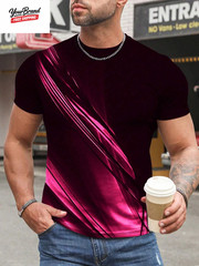 Fashion Gradient Color 3D Print Men’S T-Shirts Daily Men’S O-Neck Short Sleeve T