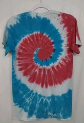 New Tie Dye Mens Small T-Shirt Red Blue Multicolor Summer Swirl Spiral