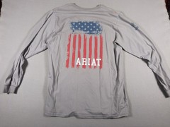 Lot 4 Ariat Work FR Flame Resistant Crew Shirt Mens L Gray Tan CAT 2 NFPA 2112
