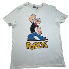 Popeye the Sailor Man Graphic T-Shirt Sea Salt Ivory Adult Large Iconic