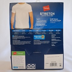 (3 PACK) Hanes Men’s Stretch Fit Tagless Ultra Soft T-Shirts, Size Medium, White
