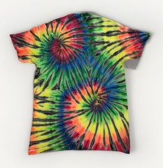 *New* 3XL & 4XL Handmade Tie Dye, Rainbow Black Twin Spiral, Crew or V-Neck