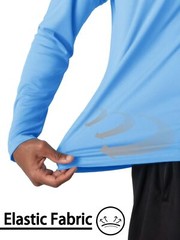 UPF50+ Men’s Long Sleeve Sun Shirts UV Block Fishing T-Shirts Quick Dry Sport T