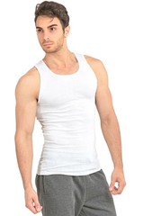 3 Pack KNOCKER MEN’S White A-SHIRTS Tank Top Undershirts Size S M L XL 2XL 3XL