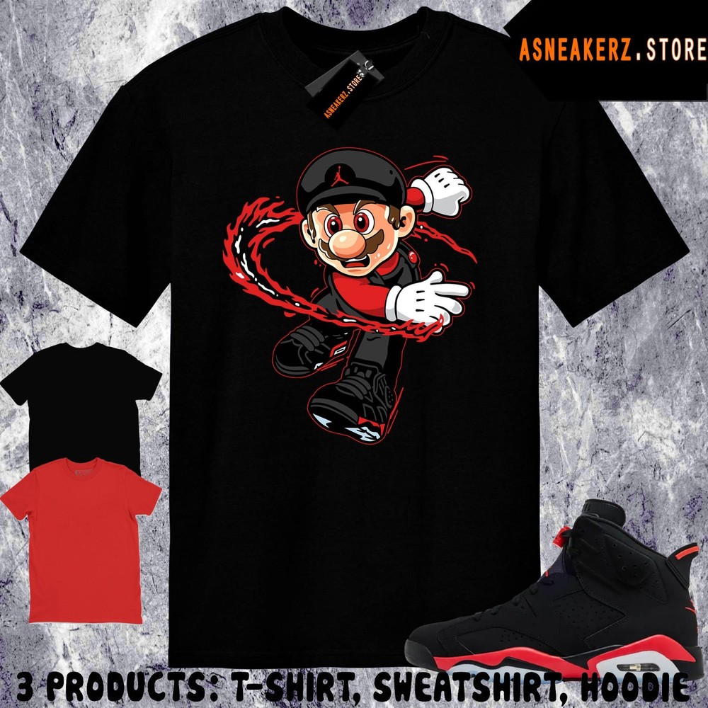 Tee Shirt Matching AJ 6 Infrared Salesman 2026 Match Sneaker Sneakerhead Mario