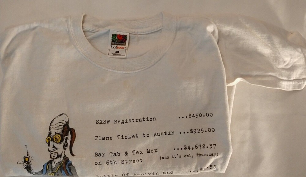 Fruit of the Loom White Priceless T-Shirt South by Southwest Cost Mens XL NWOT
