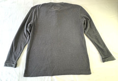 St Johns Bay Henley Men’s 2XL Gray Waffle Knit Button Long Sleeve Stretch Shirt