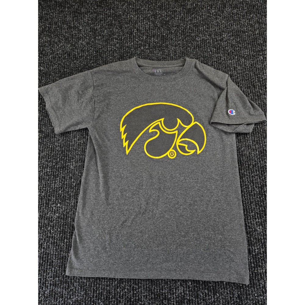 Champion Mens Iowa Hawkeyes Graphic T-Shirt Heather Charcoal Small NCAA Tee