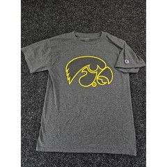Champion Mens Iowa Hawkeyes Graphic T-Shirt Heather Charcoal Small NCAA Tee