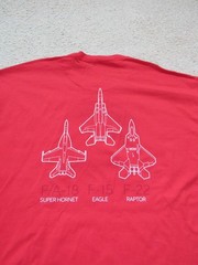 Boeing F-15 Eagle F-18 Hornet F-22 Raptor T-Shirt XL Tactical Fighter Red NEW