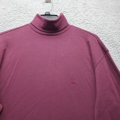 Nautica Shirt Mens M Burgundy Embroidered Logo Elastic Cuff Turtle Neck Pullover