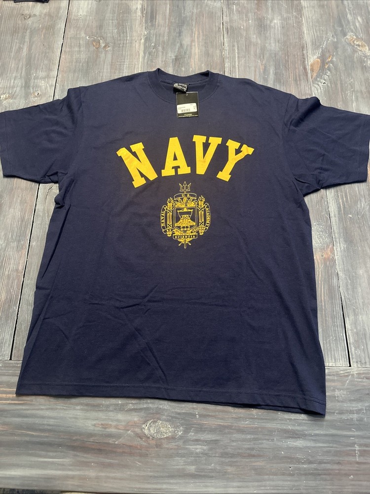 VTG US Naval Academy Mens Shirt XL Blue XL Navy NWT Gear For Sports Scientia