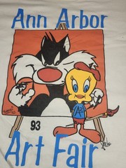 Ann Arbor Michigan 1993 Tweety Bird Art Fair T Shirt USA Vintage Size XL Cartoon