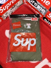Supreme Hanes Tagless Tees SS22 Olive size Small NEW