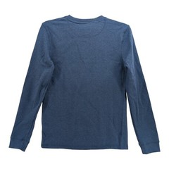 Members Mark Thermal Henley Tee S Blue Long Sleeve Tshirt Waffle Knit Layering