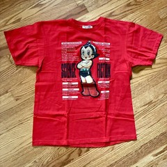 VINTAGE Y2K Mighty Atom Astro Boy Holographic Red T-shirt Size Large
